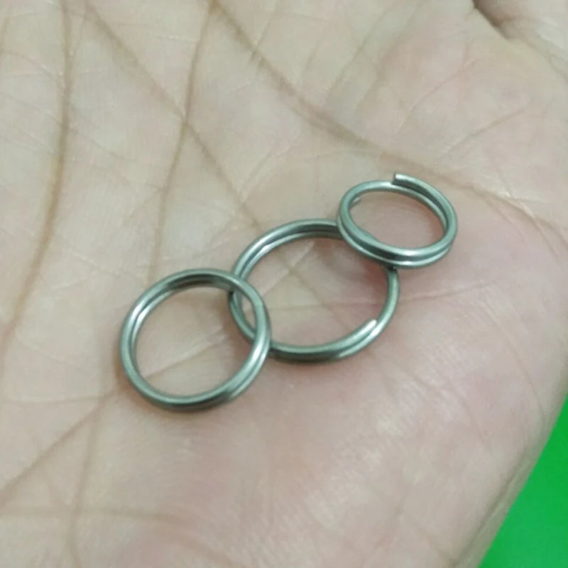 2PCS/lot Titanium TC4 Ti Round Metal Keyring EDC Split Key Ring Key Chain 10mm/12mm/14mm/18mm/25mm/28mm/32mm FW136