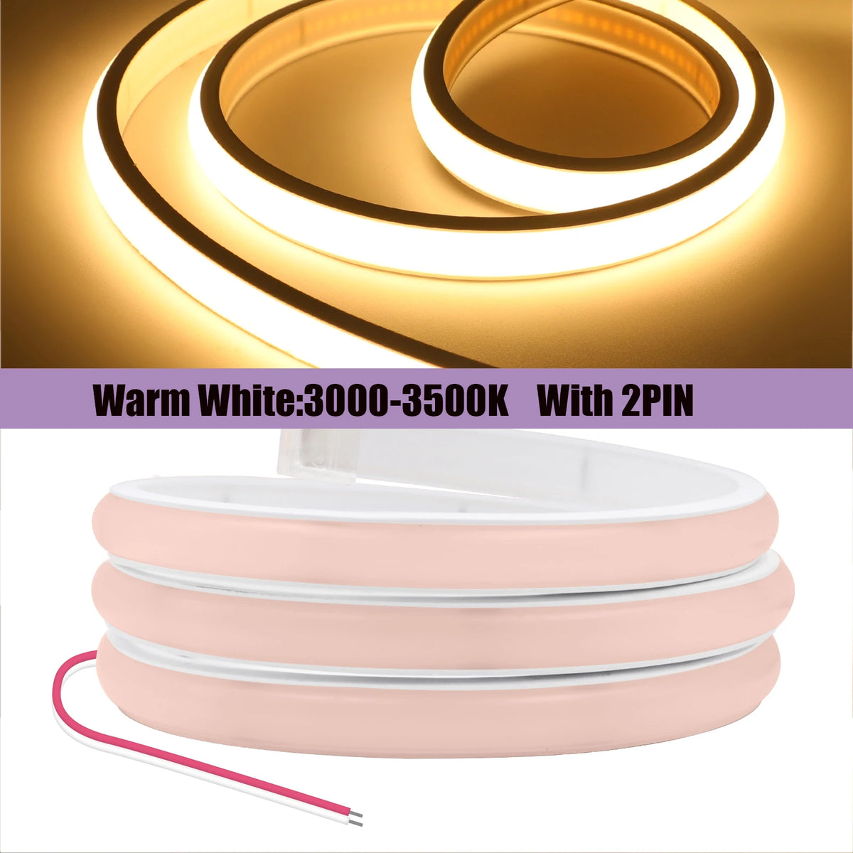 Striscia LED Neon COB Flessibile Impermeabile 12V 24V Alta Luminosità