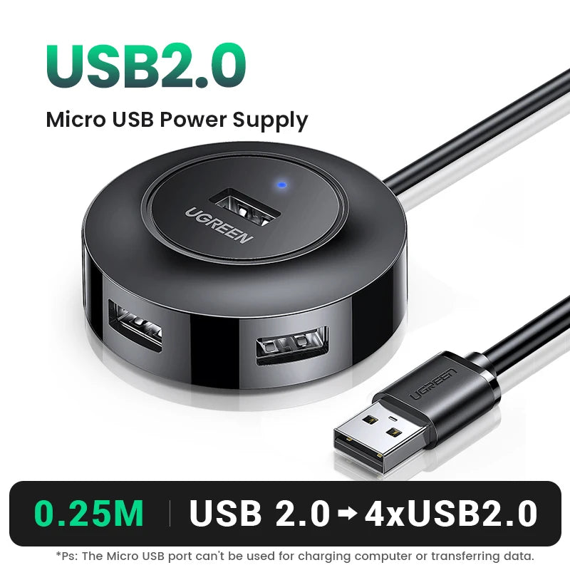 Hub USB‑C 4 porte USB 3.0 – Espansione veloce per MacBook, iPad e Android
