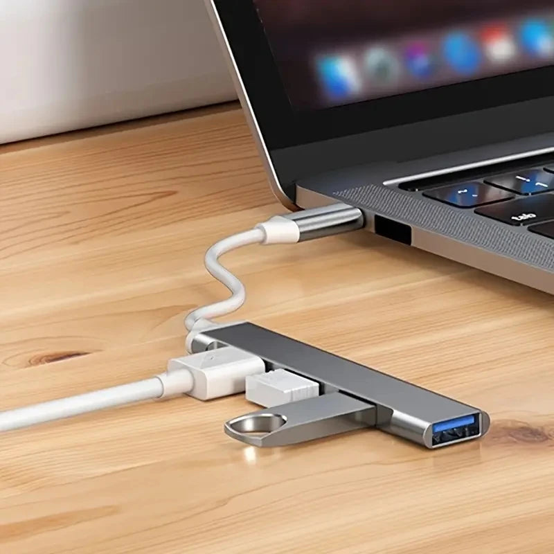 Hub USB Type‑C 4 porte OTG – Compatibile con Xiaomi, Lenovo, MacBook e PC