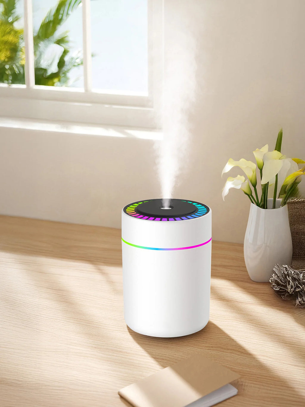 Diffusore Umidificatore 180 ml USB con LED 7 Colori e Aromaterapia