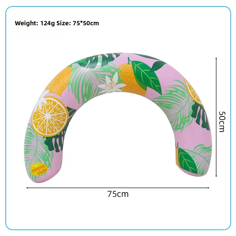 U Shaped Inflatable Swim Ring Pool Floatie Comfortable Neck & Back Support Floating Tube for Pool Beach Water Sports
