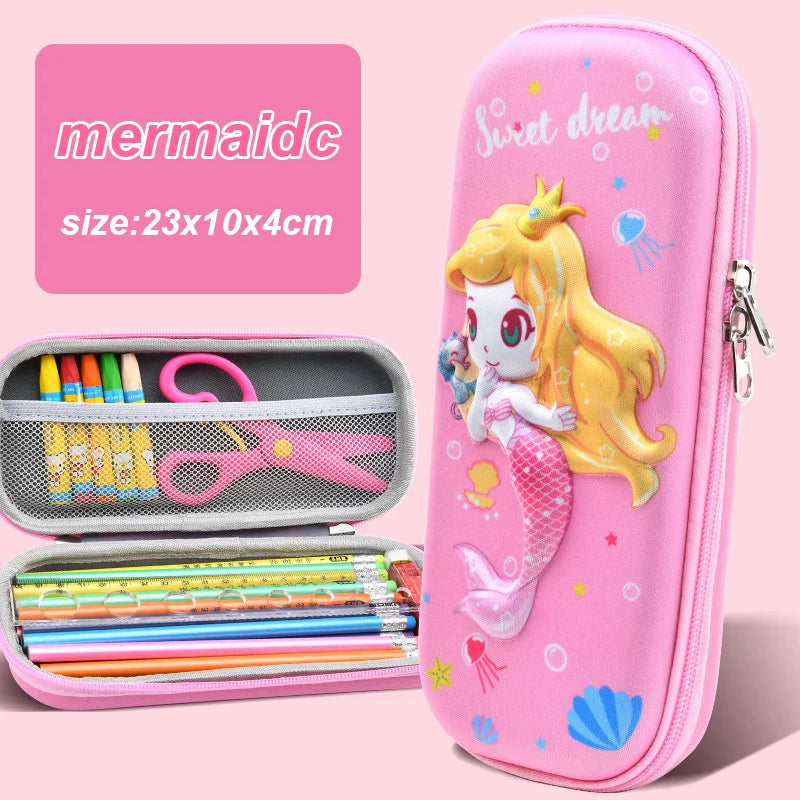 Astuccio 3D Kawaii in EVA, grande capacità, impermeabile, leggero per scuola