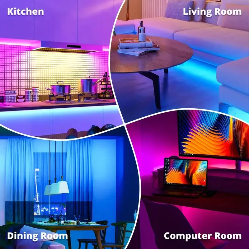 Nastro LED RGB 5050 Bluetooth APP, Musica Sync, Tagliabile, 1-5 Metri