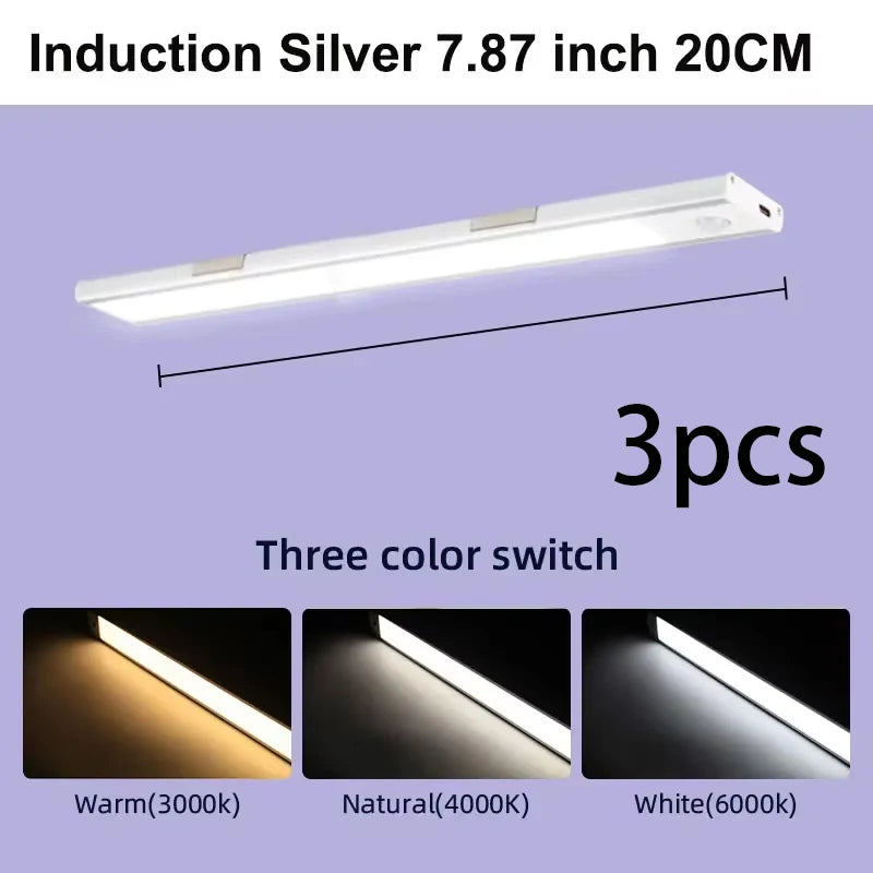 Lampada LED con Sensore di Movimento, Ricaricabile e Dimmabile, 3 Colorazioni