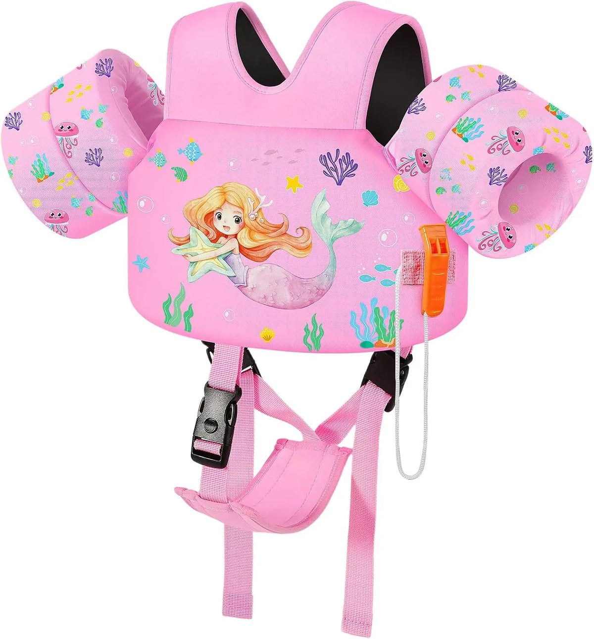 Gilet de sauvetage pour enfants 15-30 lb avec brassards cartoon et sangle…