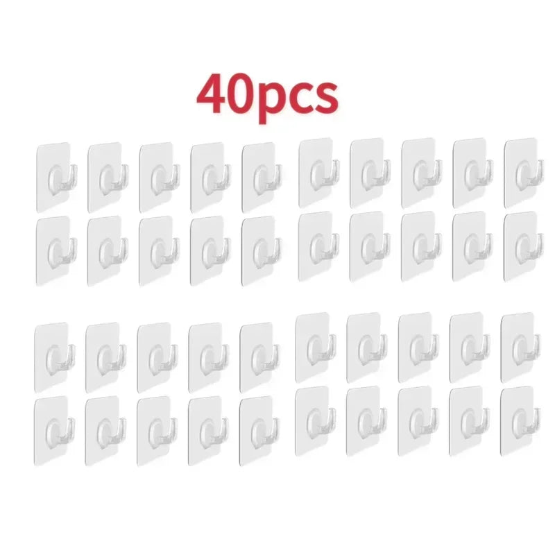 Ganci Autoadesivi Trasparenti da 5 a 40 Pezzi per Parete e Porta – Supporto…