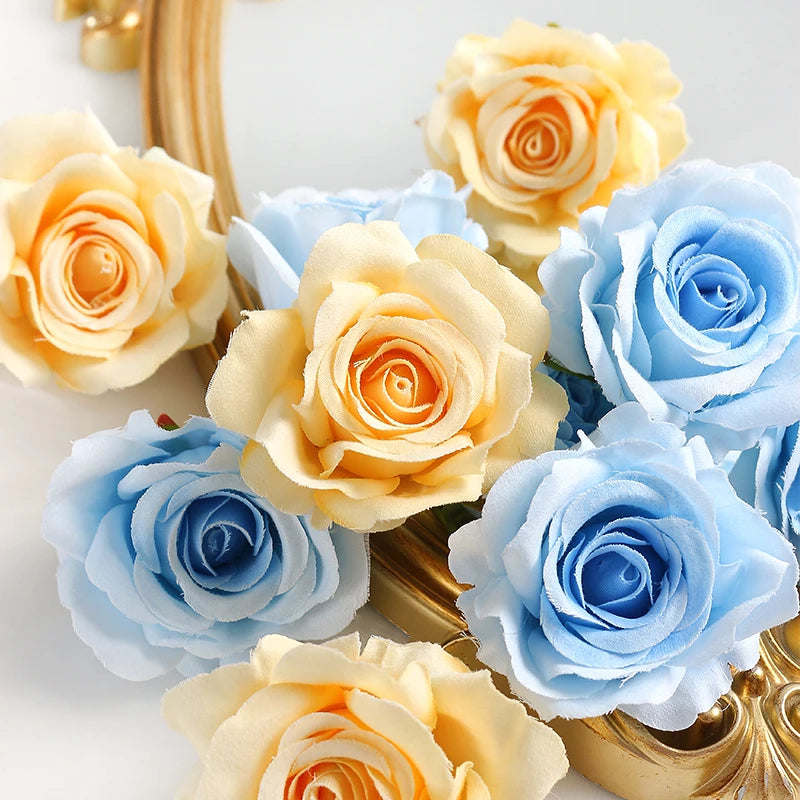 5/10pcs Rose Artificial Flowers Silk Fake Flower for Home Room Decor Wedding Decoration DIY Gift Wreath Candy Box Cake Ornament