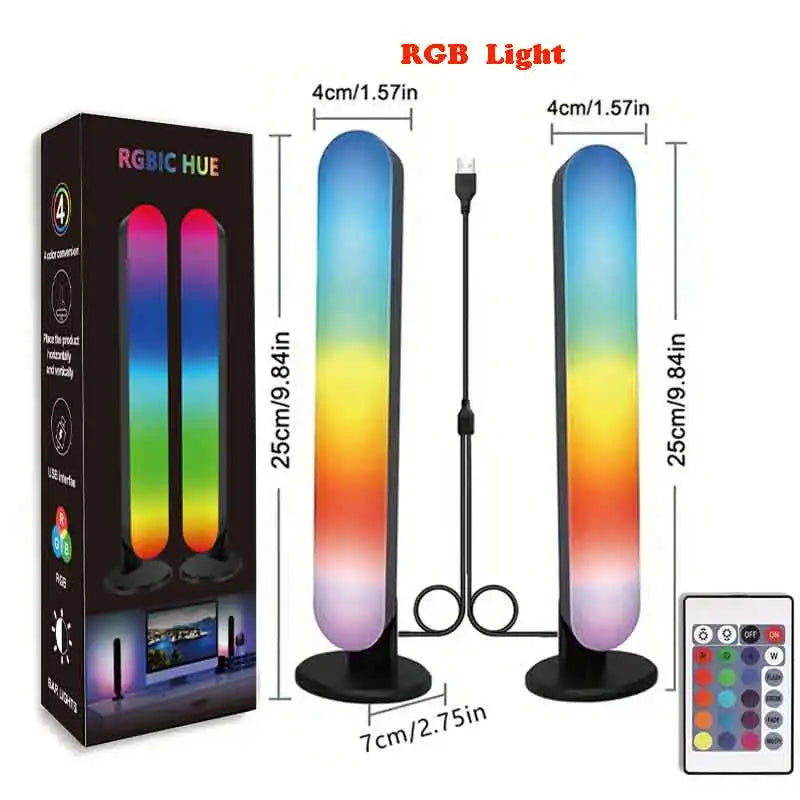 Barra LED RGB a ritmo musicale ricaricabile USB per scrivania e Natale