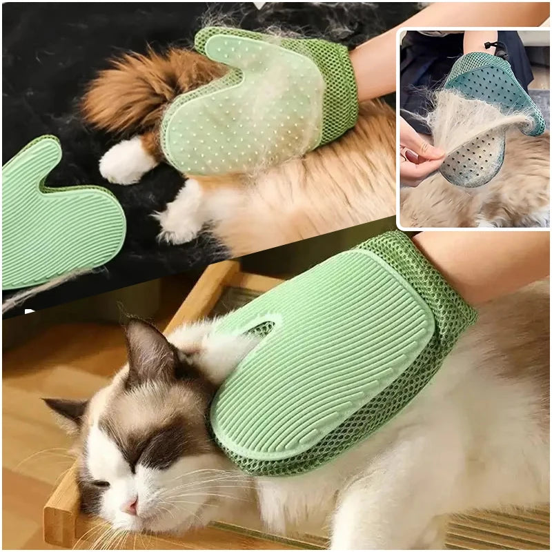 Guanto 2‑in‑1 per Toelettatura Animali – Rimozione Pelo e Massaggio