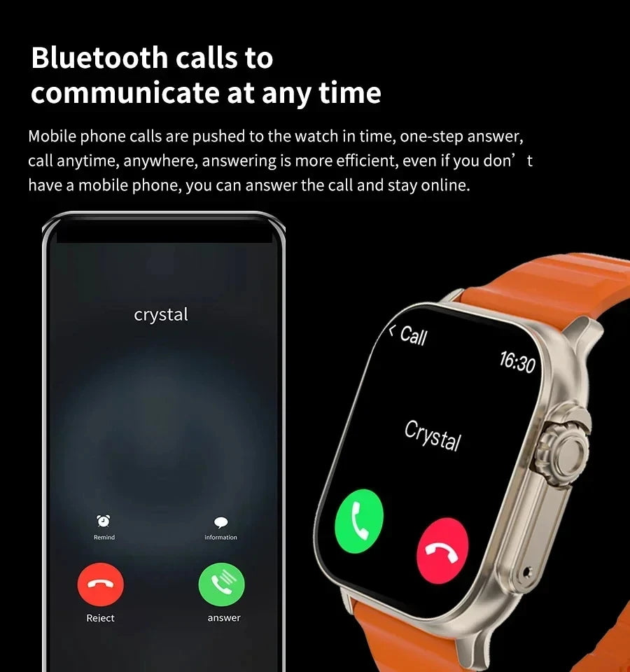 Smartwatch 2.01" HD con chiamata Bluetooth, fitness e sport per Android e iOS