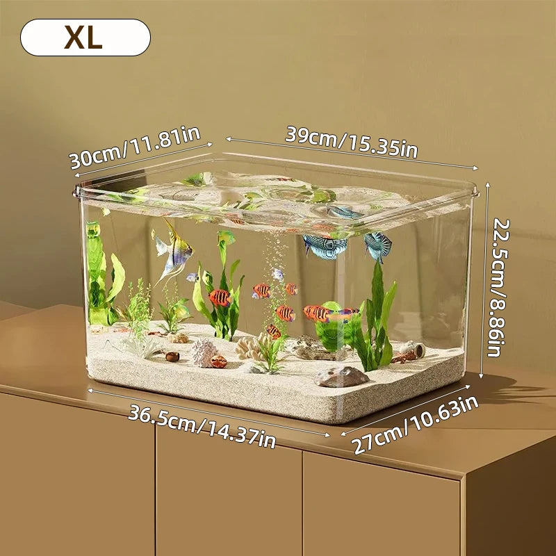 Aquarium transparent créatif de bureau pour décoration de maison ou de bureau, rectangulaire (cuve nue, aucun décor ni pierre inclus)