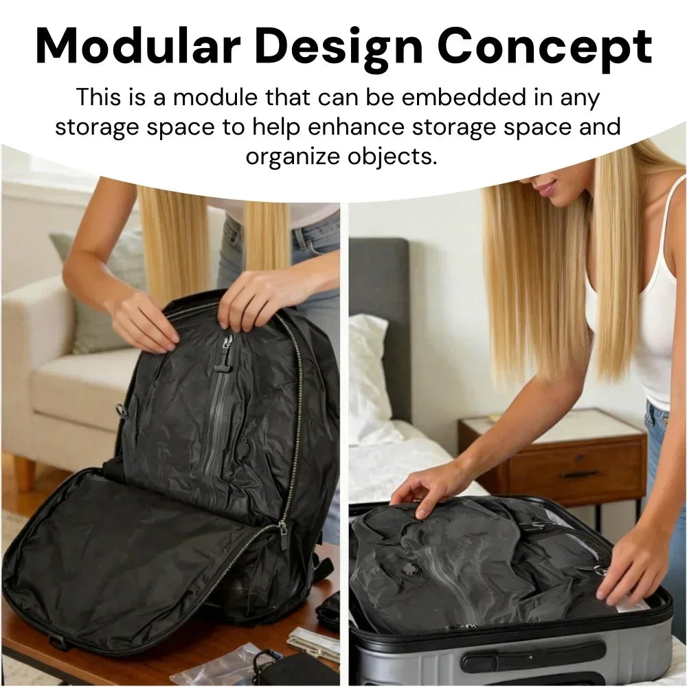 Vacuum Storage Bags for Travel, IP67 Waterproof Compression Packing Cubes 17L 34L Space Saver Suitcase Organizer for Clothes Bag