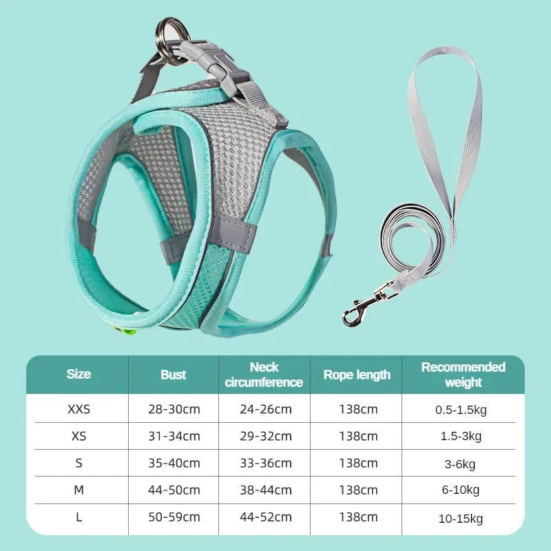 Imbracatura per Cani Piccoli con Guinzaglio, Harness Regolabile in Nylon,…
