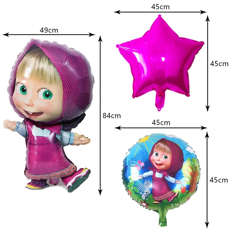 Decorazioni per festa di compleanno Masha e Orso – Palloncini cartoon, set 24…