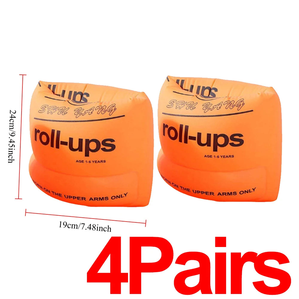 Adult Kids Universal Inflatable Armbands Arm Swimming Rings Double Air Bag Arm Float Rings Pool Floaters Swim Arm Rings