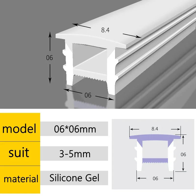 Tubo silicone bianco flessibile per LED neon, IP65, WS2811/WS2812B