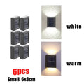 1~6pcs Solar Light Outdoor Up and Down Wall Washer Light Waterproof Solar Lamp Garden Street Balcony Yard Stairs Fence Decor