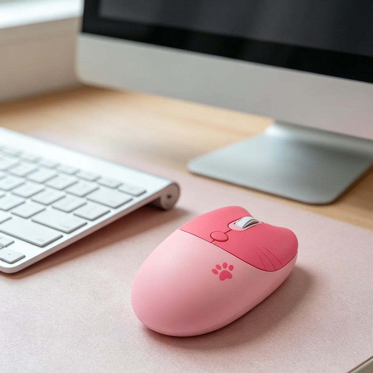 Mouse wireless Cute Cat 2.4 GHz, DPI regolabile, compatibile laptop e desktop