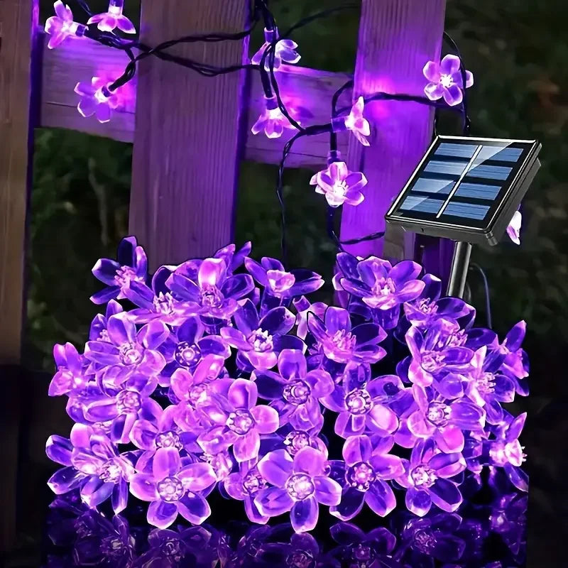 Catena di luci solari a forma di fiori di ciliegio - 5/12/22 m, luce bianca…