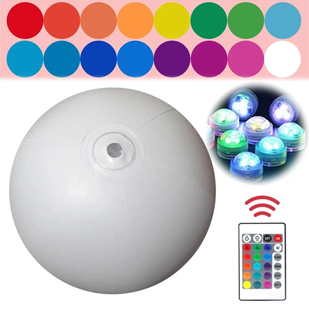 Pallone Inflatable LED 60/90cm, 16 Colori, Luci Multicolore per Feste e Piscina