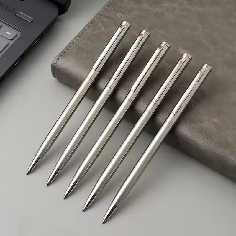 Lot de 20 stylos à bille élégants en acier inoxydable argenté, pointe moyenne,…