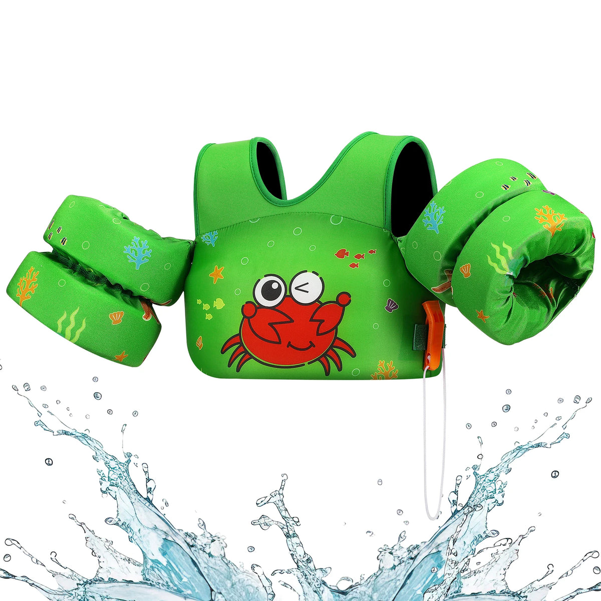 Gilet de sauvetage pour enfants avec sifflet, brassards en mousse pour piscine et kayak