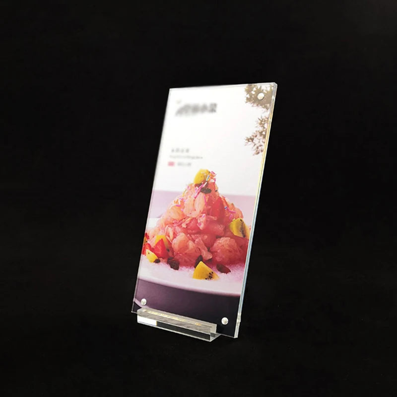 Acrylic Desktop Display Frame Transparent Photo Frame Poster Display Stand Postcard Certificates Price Tags Display Frame