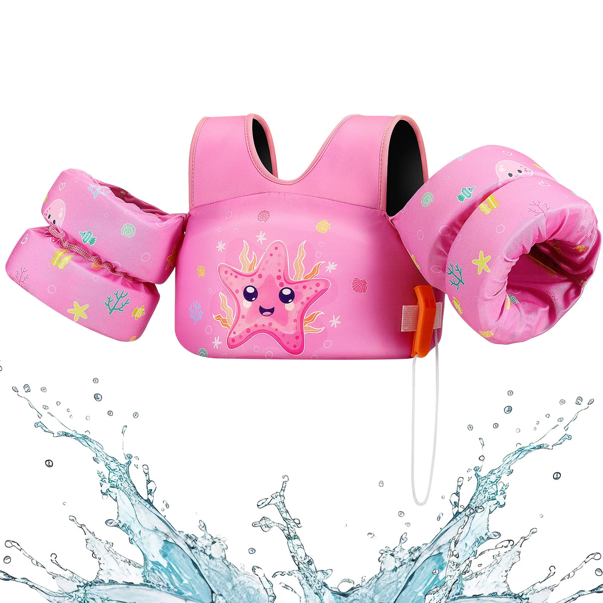 Gilet de sauvetage pour enfants avec sifflet, brassards en mousse pour piscine et kayak