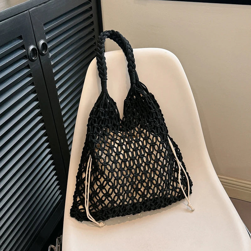 Borsa a Tracolla Boho in Paglia Intrecciata – Grande Tote Estiva