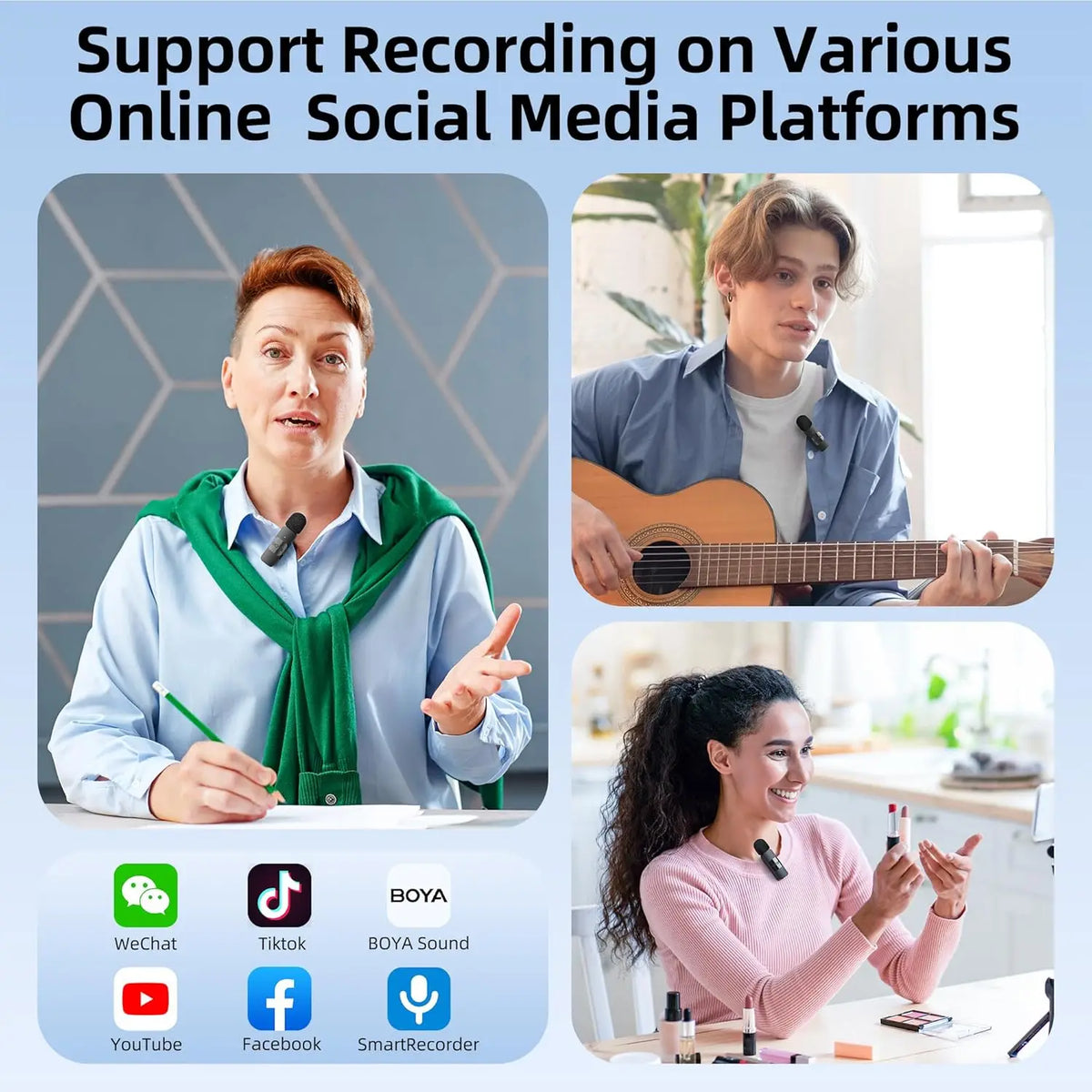Microfono Lavalier Wireless 2.4GHz per iPhone e Android – Vlog e Streaming