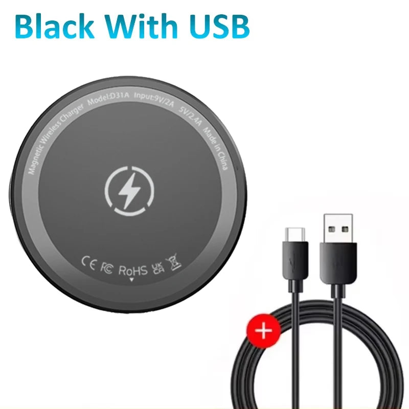 VIKEFON 15W Phone Magnetic Wireless Charger Pad For Magsafe iPhone 17-12 Pro Max Airpods 4 Pro Magnet Fast Charging Station