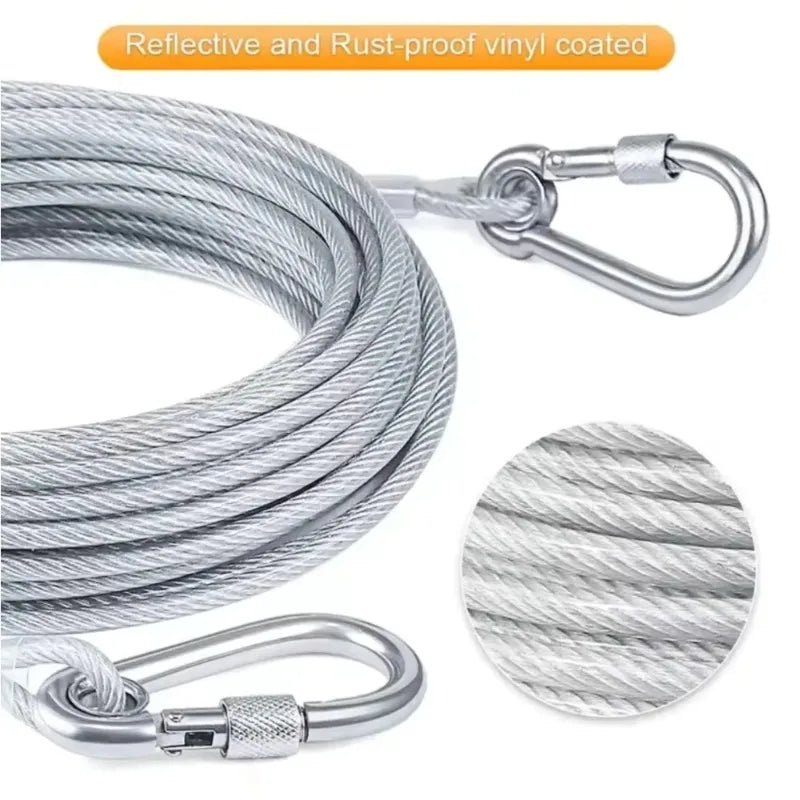 Guinzaglio cane in acciaio inox a doppio capo con fibbia metallica – anti…