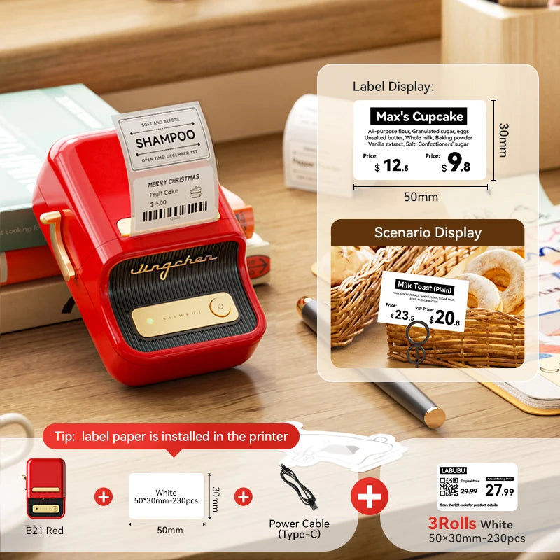 Stampante termica B21: etichette wireless per abbigliamento, gioielli e…
