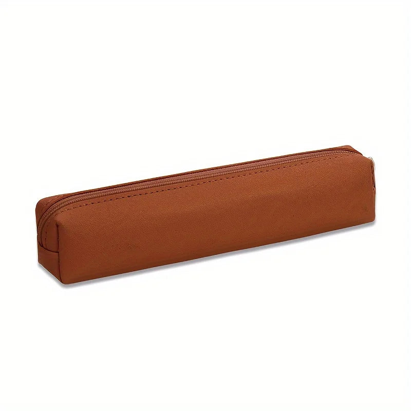mini faux leather makeup pencil case - stylish and functional