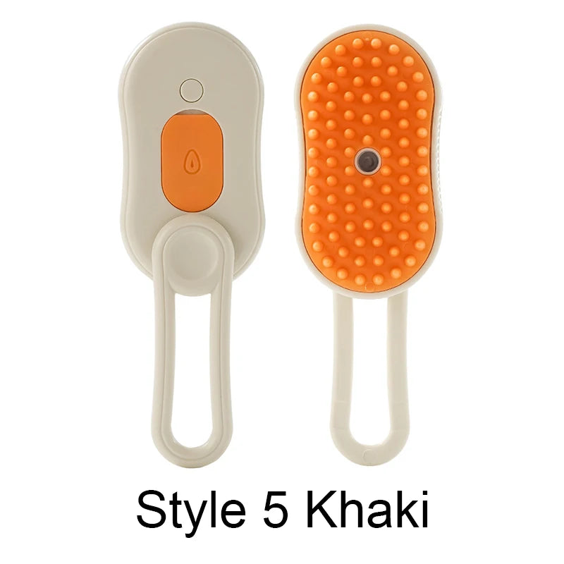 Steamy Brush Electric Spray Cat Hair Brush 3in1 Pet Hair Removal Tool 360° Rotating Handle Silicone Multifunctional Massage Comb
