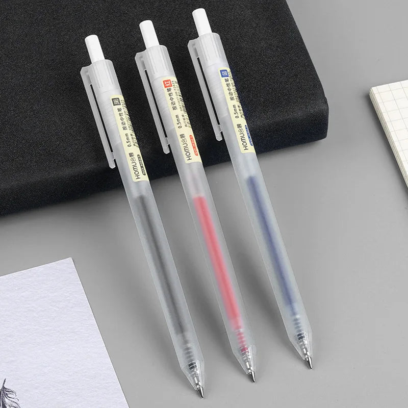 Set di penne gel retrattili 0,5 mm – 6/10 pezzi, inchiostro nero, rosso e blu