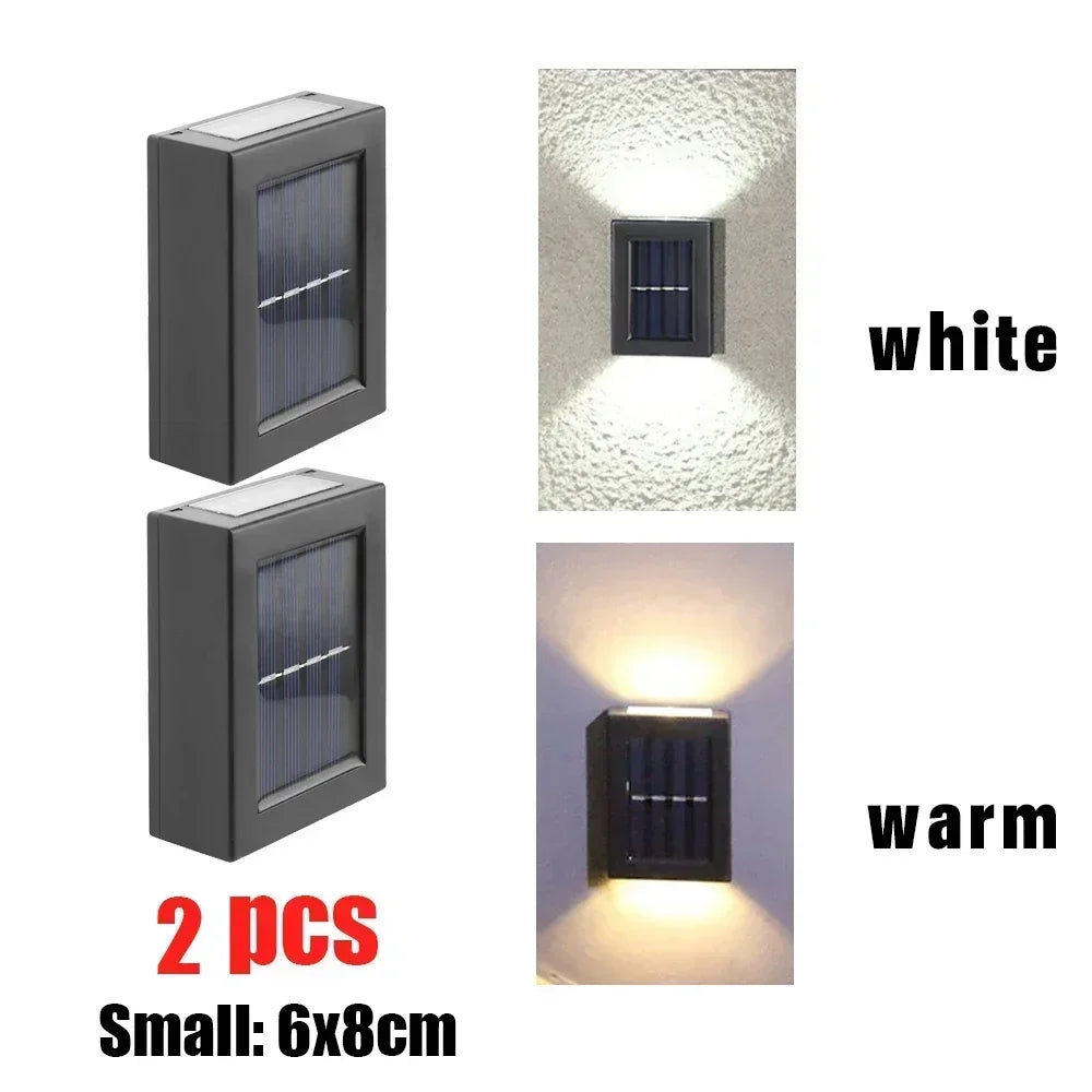 solar up-and-down wall washer light, waterproof, for garden, balcony, stairs (1-6 pcs)