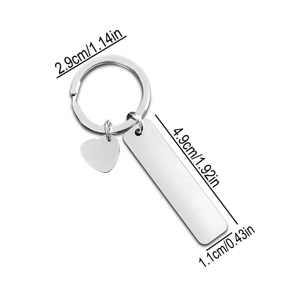 Custom Text Keychain Customized Engraved Name Key Ring Stainless Steel Valentine's Day Gift For Men Women Personalized Key Chain