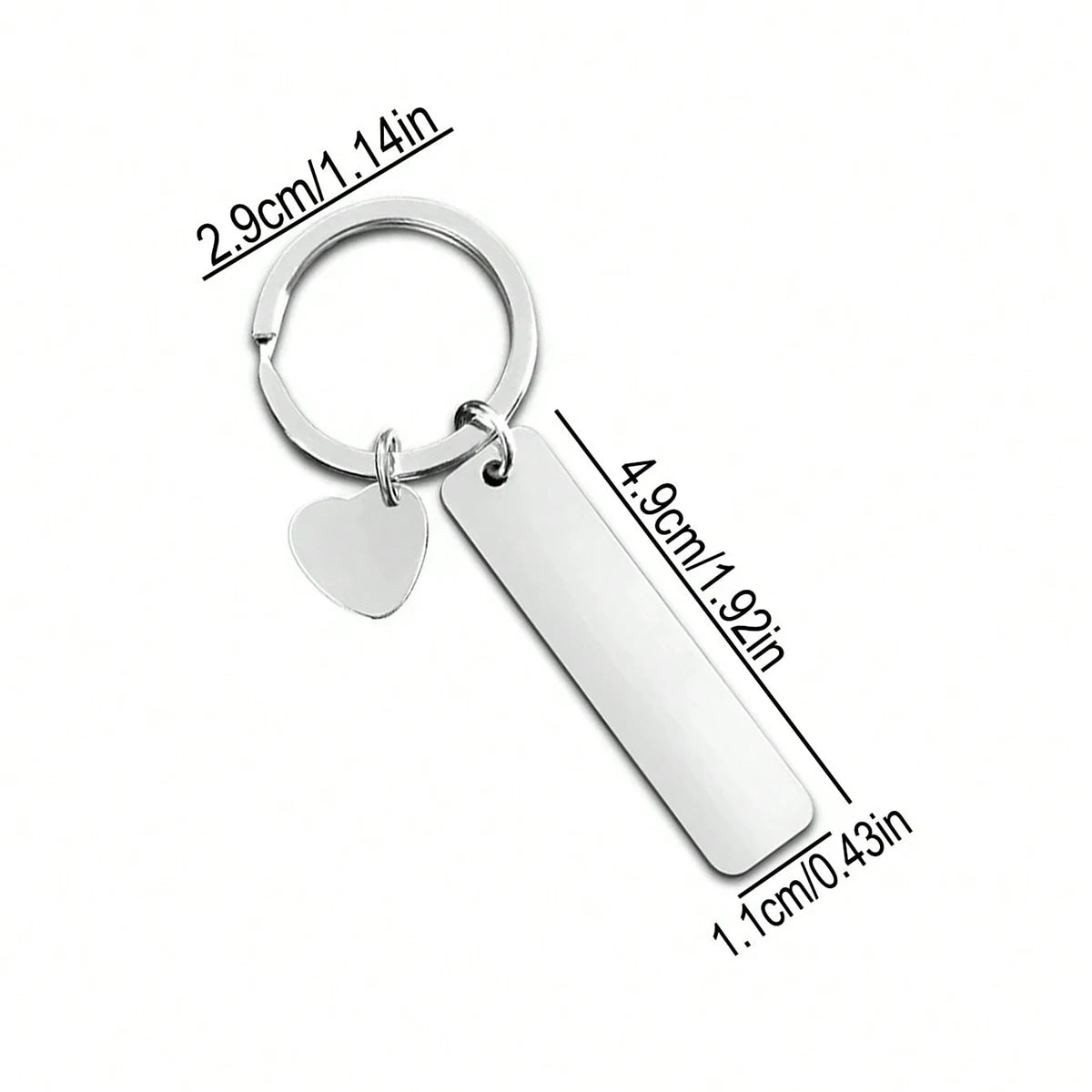 Custom Text Keychain Customized Engraved Name Key Ring Stainless Steel Valentine's Day Gift For Men Women Personalized Key Chain