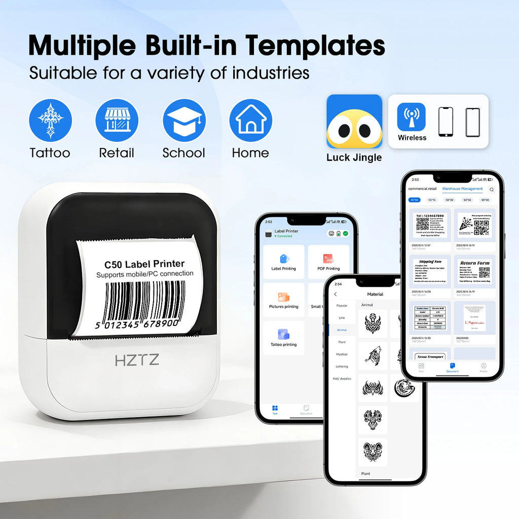 Stampante termica Bluetooth portatile 45 mm – stampa senza inchiostro per casa