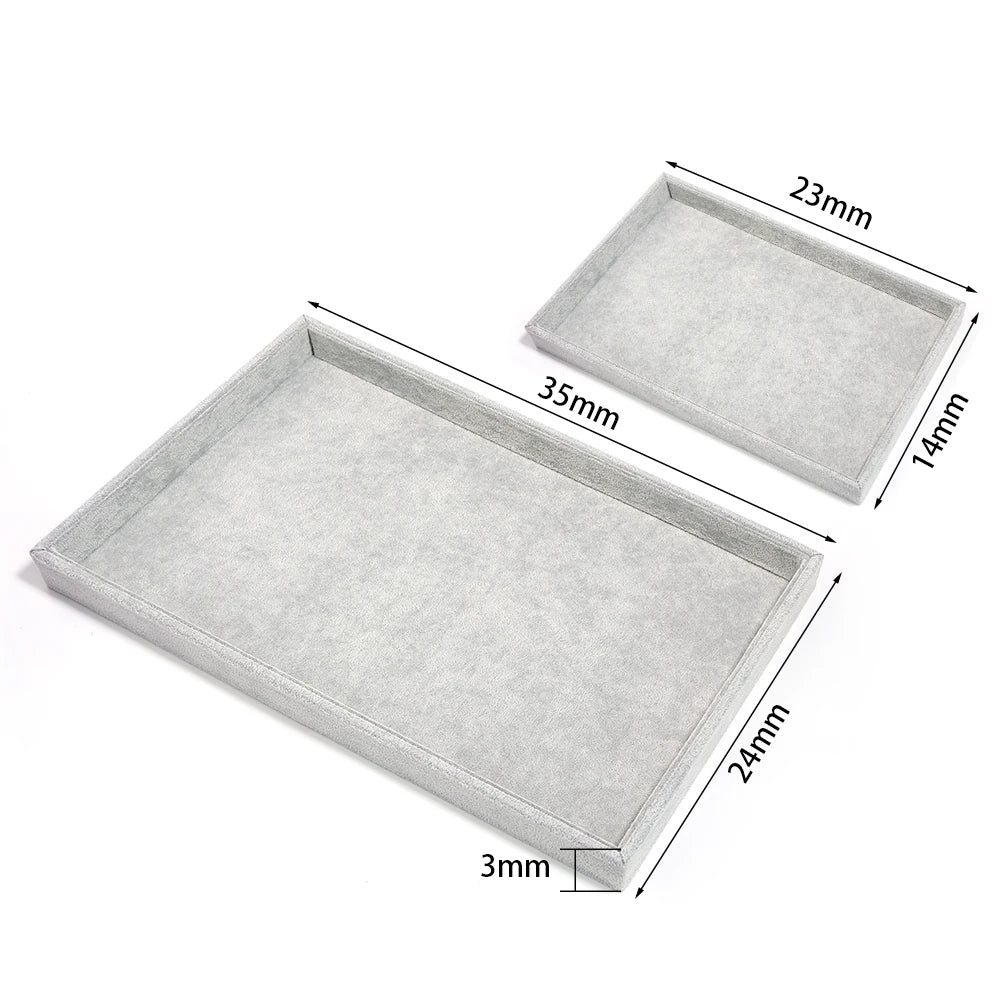 Velvet Jewelry Display Tray Exquisite Jewellery Holder Portable Ring Earrings Necklace Organizer Storage Box Organizator Trays