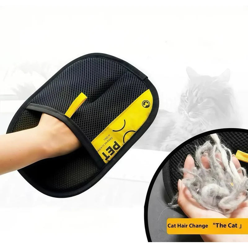 Guanto 2 in 1 per rimozione peli animali - Elettrostatico, lavabile, con rullo