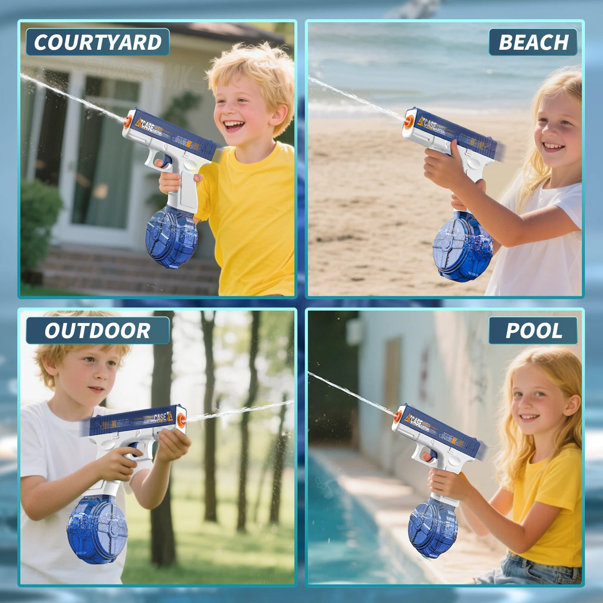 Electric Water Gun Automatic Squirt Gun for Kids and Adults, 26 FT Long Range Water Pistol for Pool Beach Outdoor Play