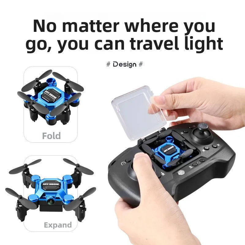 Mini Drone Pieghevole RC con Fotocamera 720p, Shockproof, 120m
