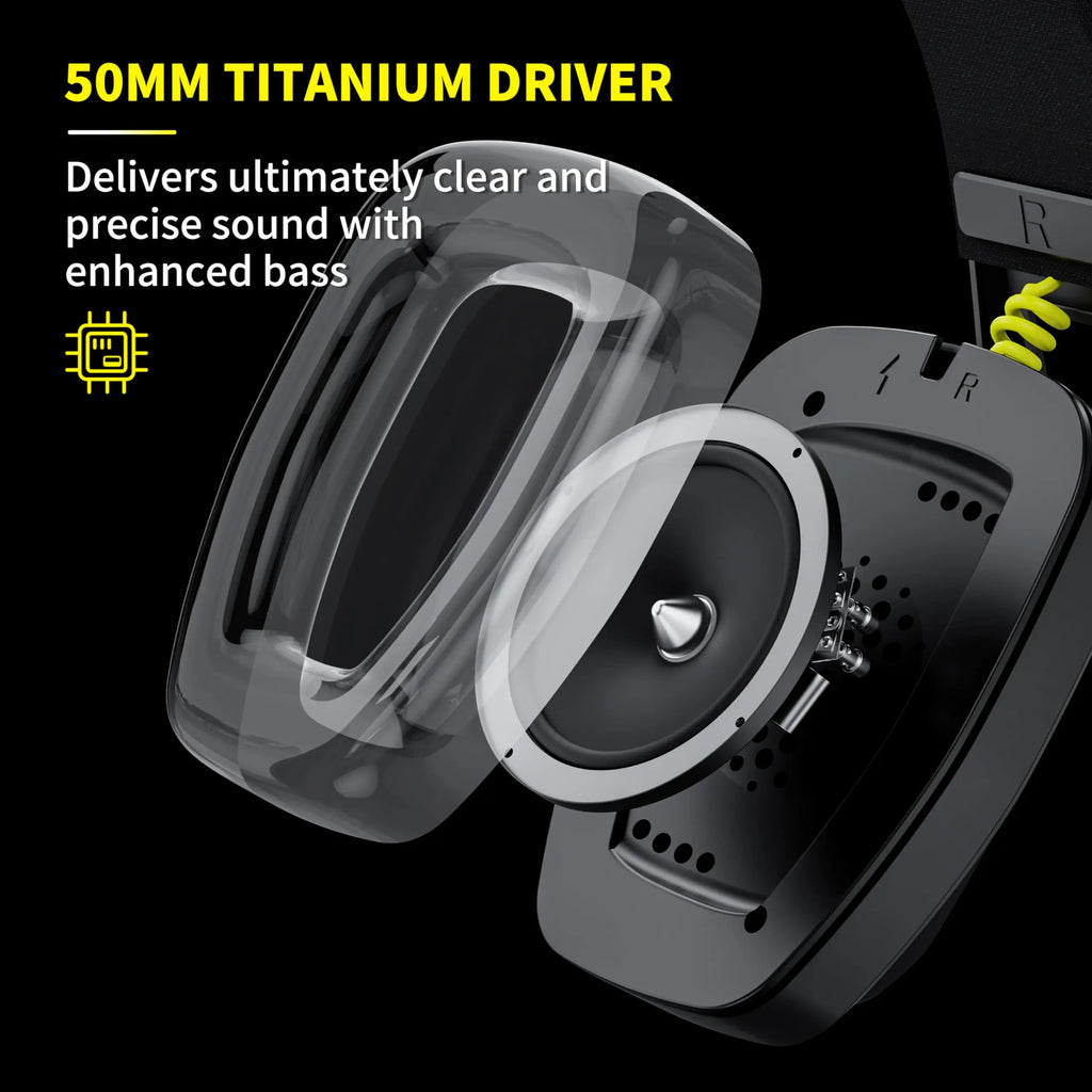 Cuffie Gaming Wireless 2.4 GHz e Bluetooth con Microfono, 50 mm, 48 h Autonomia