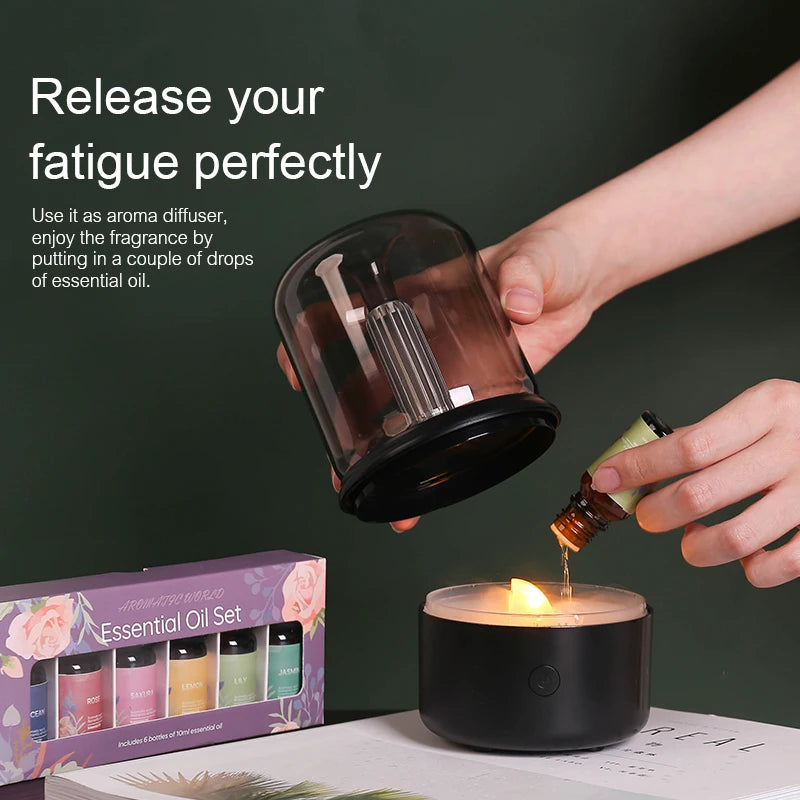Vintage Night Light Aroma Diffuser Aromatherapy Mini Desktop Air Humidifier USB Creative Ambient Light As Gift/Essential Oil Set