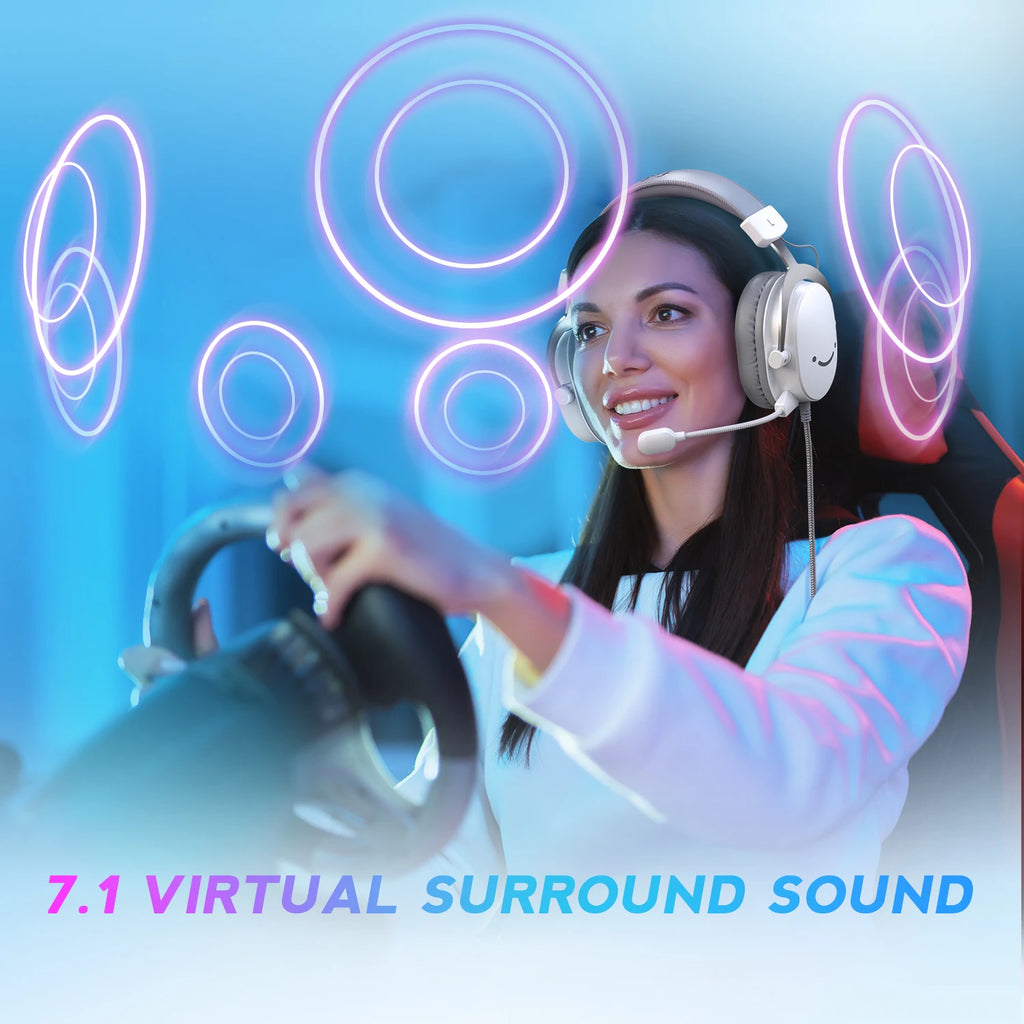 Cuffie Gaming USB con suono surround 7.1, driver da 50 mm e microfono