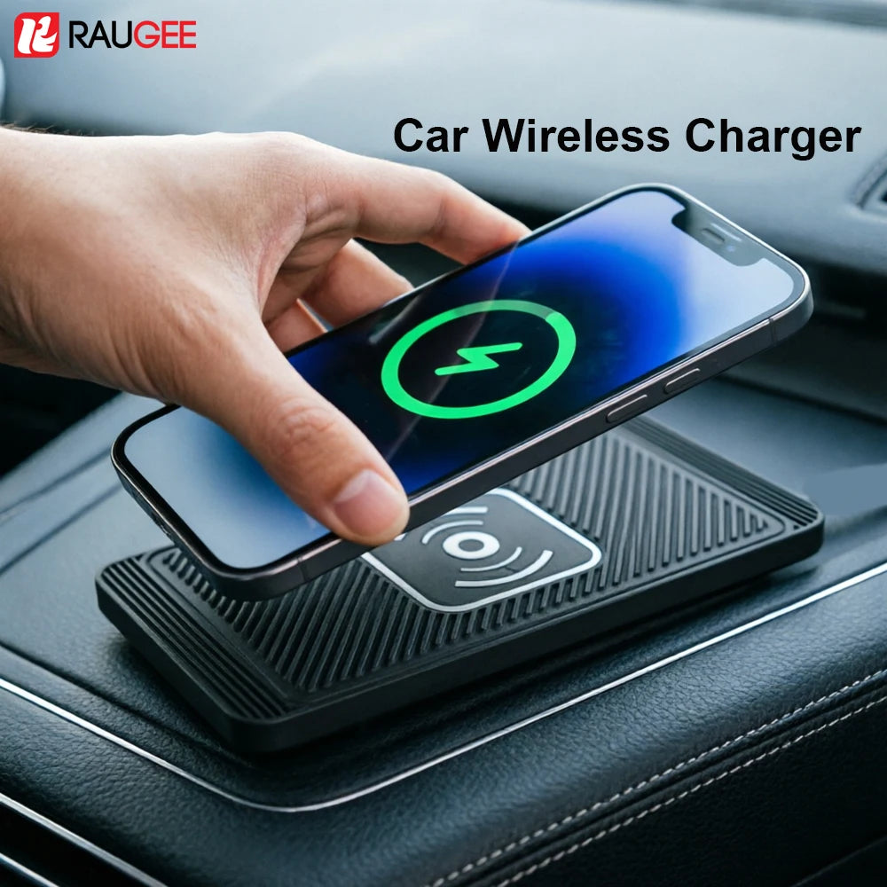 Caricatore wireless auto 15W per iPhone, Samsung, Xiaomi – Pad silicone