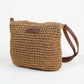 Straw woven bag, single shoulder, women's fashionable weaving, ins style, seaside beach, crossbody bag for women
